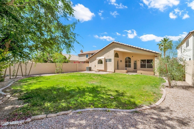4811 W Oakland St, Chandler, AZ 85226 - back of property with stucco siding, cooling unit, and a tiled roof