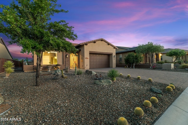 view of front of house with a garage