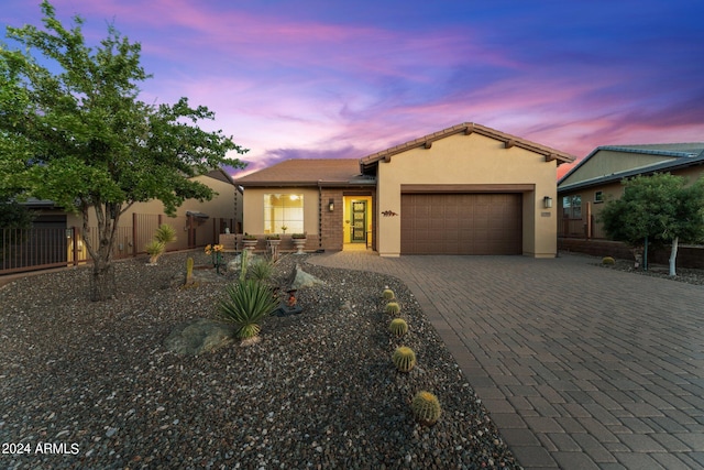 view of front of home featuring a garage