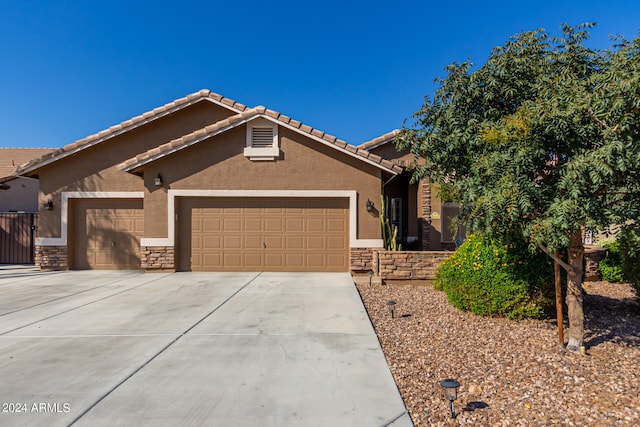 view of front of house with a garage