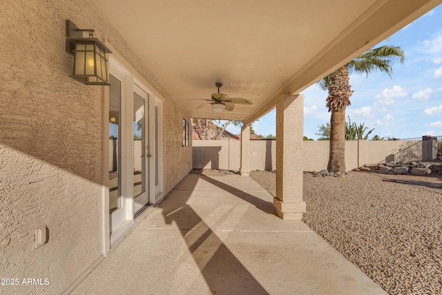 15232 S 36th Pl, Phoenix, AZ 85044 - fenced backyard with a patio area and a ceiling fan