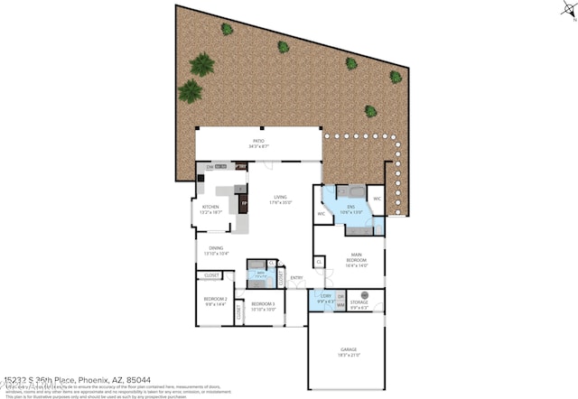 15232 S 36th Pl, Phoenix, AZ 85044 - room layout