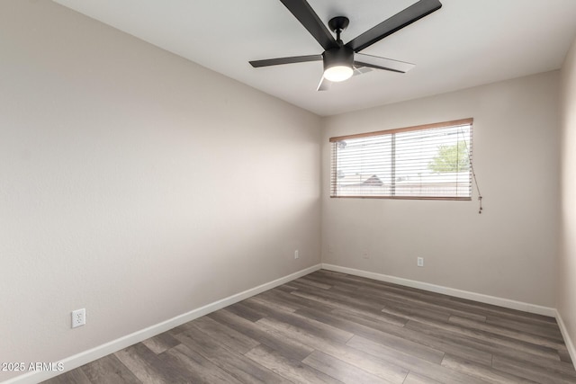 2914 W Marlette Ave, Phoenix, AZ 85017 - empty room with baseboards, ceiling fan, and wood finished floors