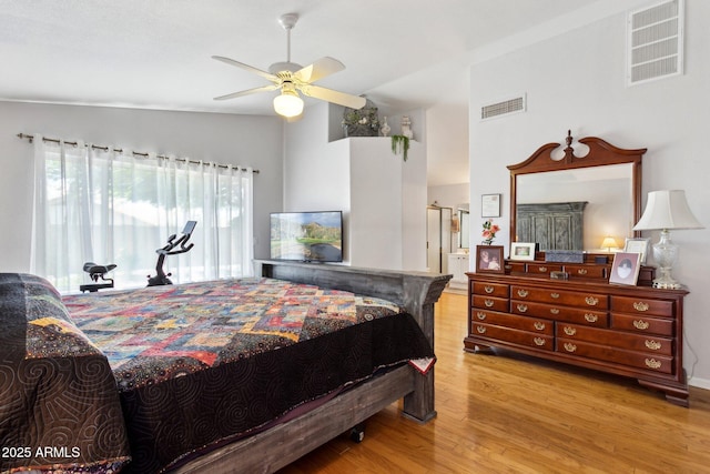4401 E Barwick Dr, Cave Creek, AZ 85331 - bedroom featuring wood finished floors, lofted ceiling, and ceiling fan