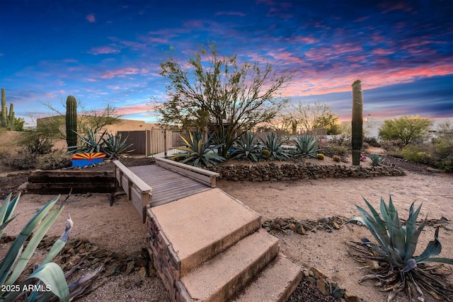 view of yard featuring fence
