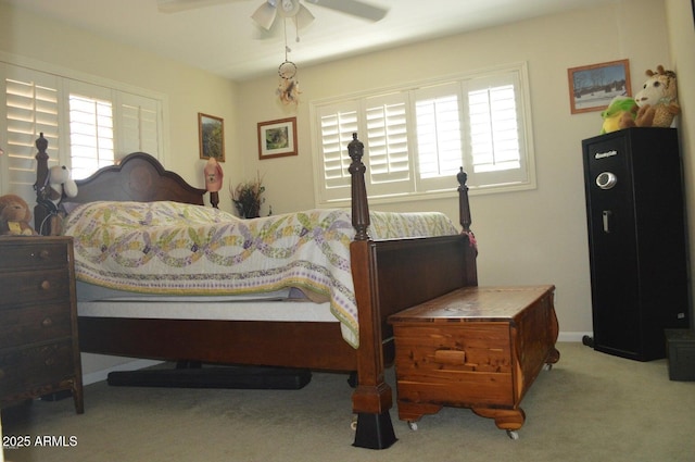 221 N Mountain Rd, Apache Junction, AZ 85120 - bedroom featuring multiple windows, carpet, and a ceiling fan