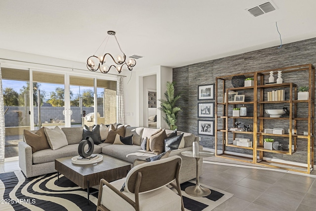 17738 W Onyx Ave, Waddell, AZ 85355 - living area with a chandelier and tile patterned flooring