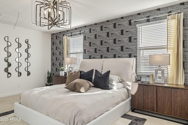 17738 W Onyx Ave, Waddell, AZ 85355 - carpeted bedroom with a chandelier and baseboards