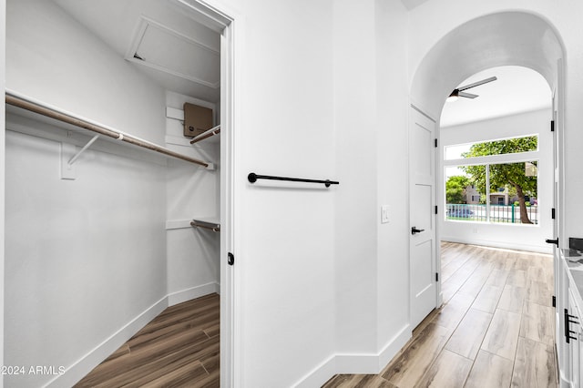 interior space featuring light hardwood / wood-style floors