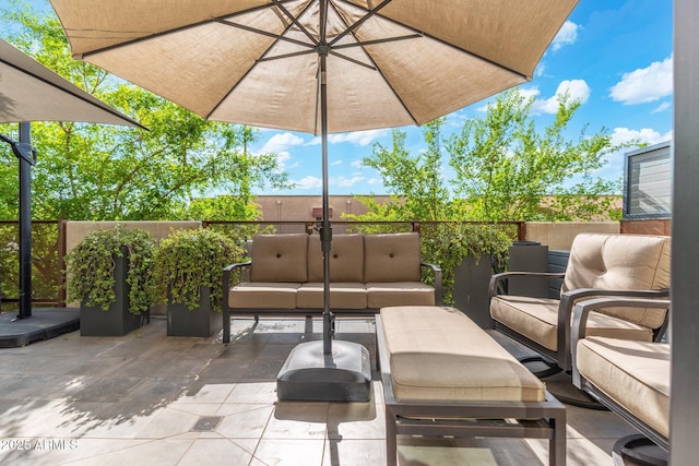 view of patio / terrace featuring an outdoor hangout area