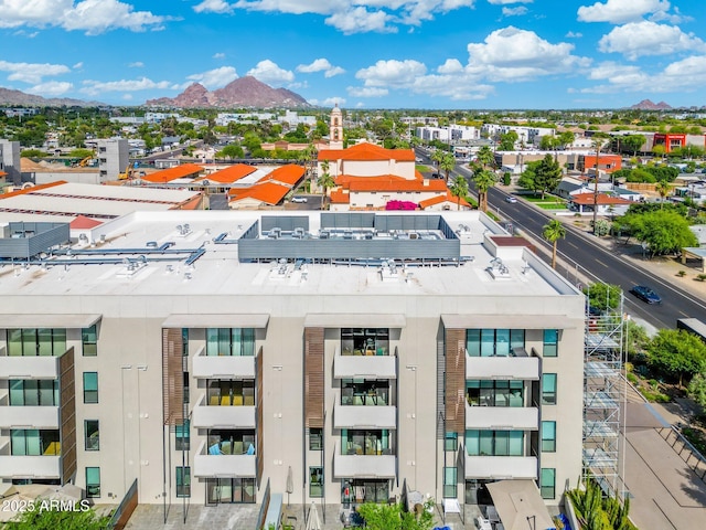 bird's eye view with a mountain view