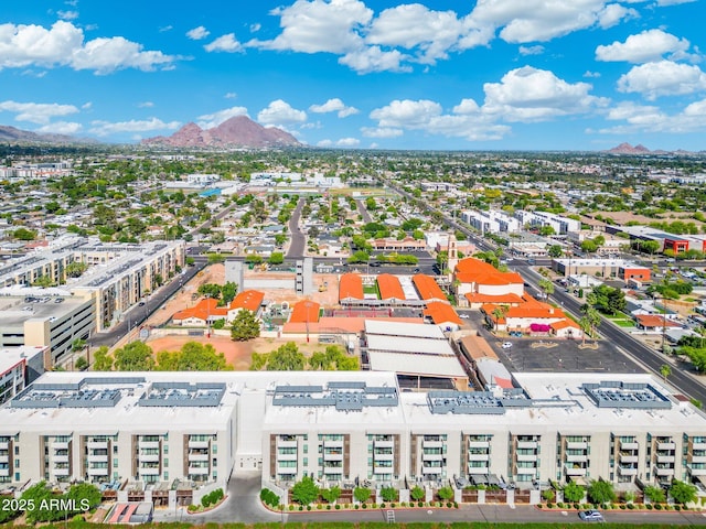 bird's eye view featuring a mountain view