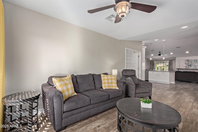 living room featuring hardwood / wood-style floors