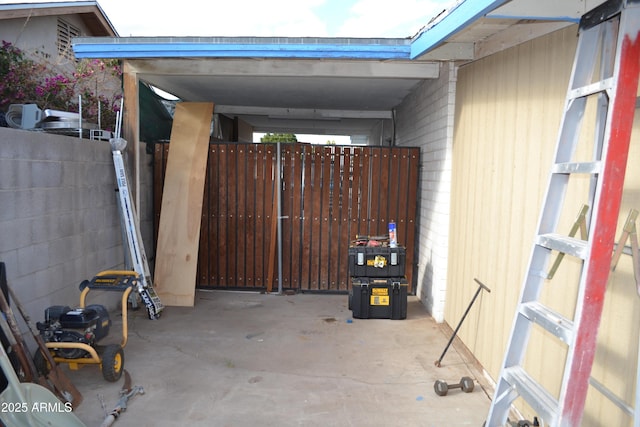 view of patio / terrace featuring fence