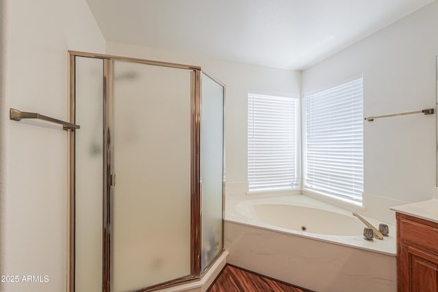 238 W Myrna Ln, Tempe, AZ 85284 - bathroom with a shower stall, vanity, and a garden tub