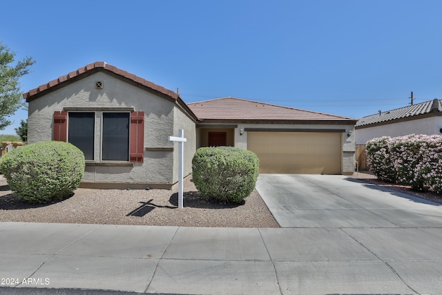 view of front of house with a garage