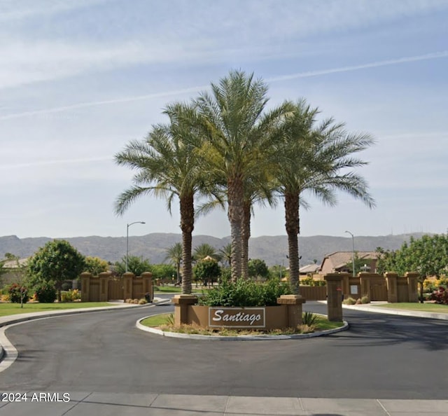 exterior space featuring a mountain view