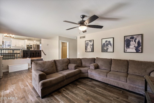 19002 N 25th Pl, Phoenix, AZ 85050 - living area featuring a ceiling fan and wood finished floors