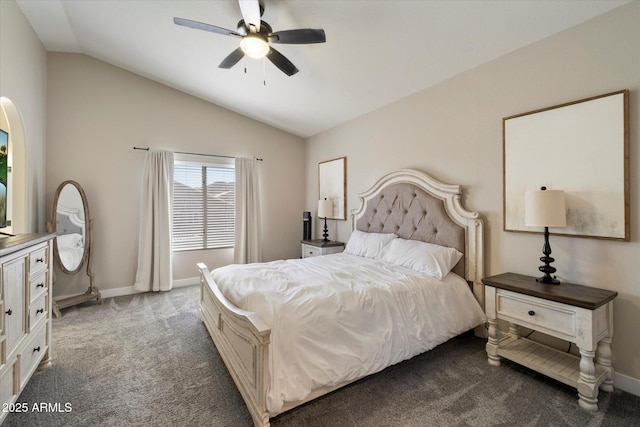 19002 N 25th Pl, Phoenix, AZ 85050 - carpeted bedroom with vaulted ceiling and ceiling fan