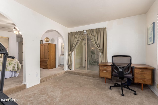 400 W Crofton St, Chandler, AZ 85225 - carpeted office space featuring arched walkways and a ceiling fan