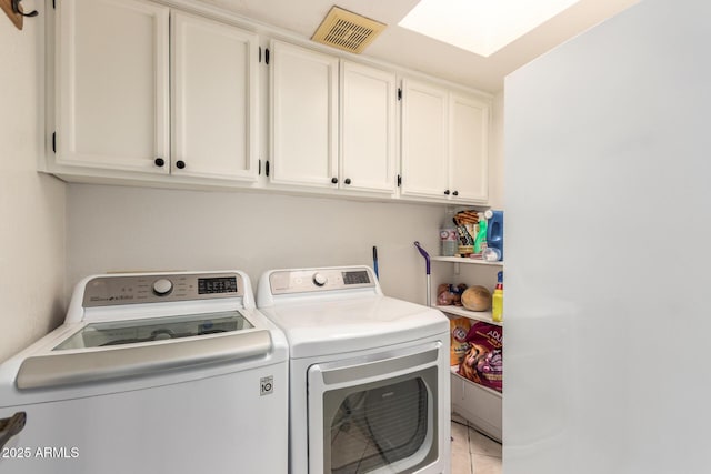 400 W Crofton St, Chandler, AZ 85225 - washroom with independent washer and dryer, cabinet space, and light tile patterned flooring