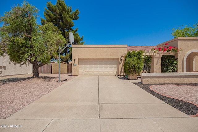 400 W Crofton St, Chandler, AZ 85225 - adobe home with stucco siding, driveway, a garage, and a tiled roof