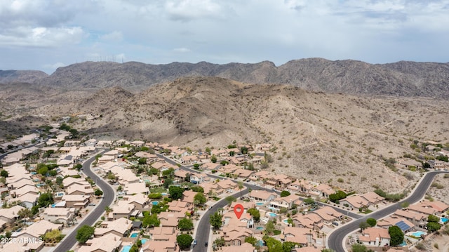 mountain view with nearby suburban area and a desert landscape