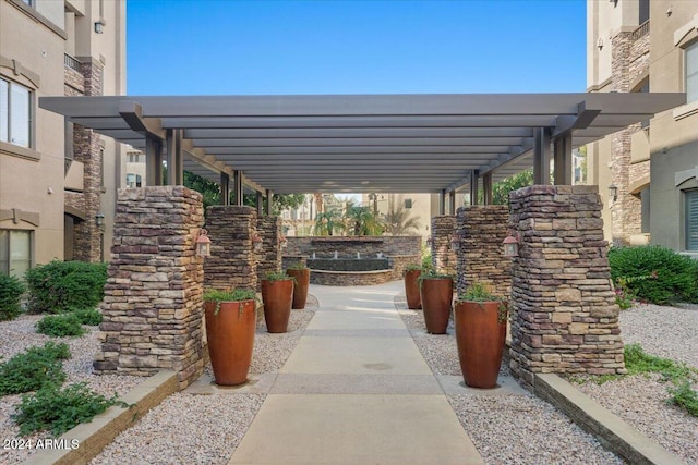 view of patio / terrace with a pergola