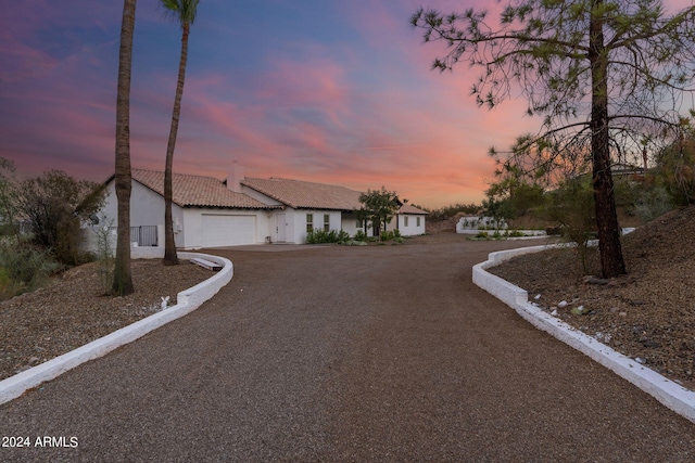 view of front of house with a garage