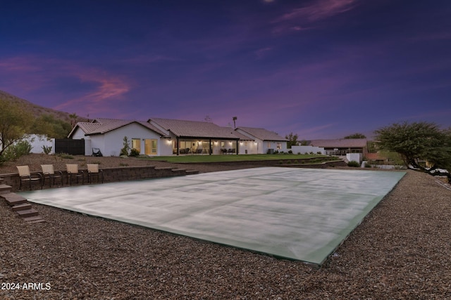 exterior space featuring basketball court