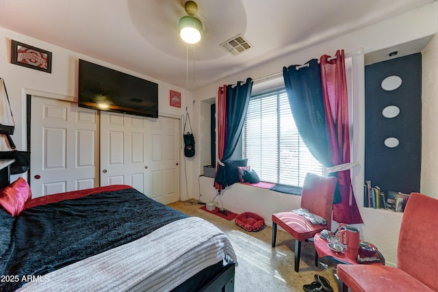 7815 S 22nd Ln, Phoenix, AZ 85041 - bedroom with carpet floors, a closet, and ceiling fan