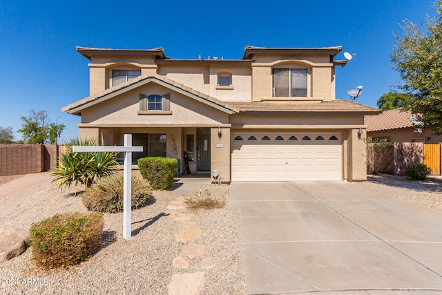 view of front of house with a garage