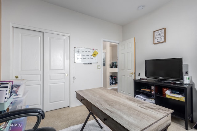 office area with light carpet