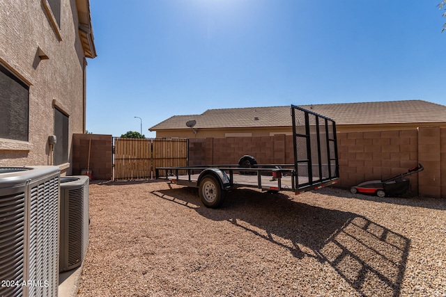 view of yard featuring cooling unit