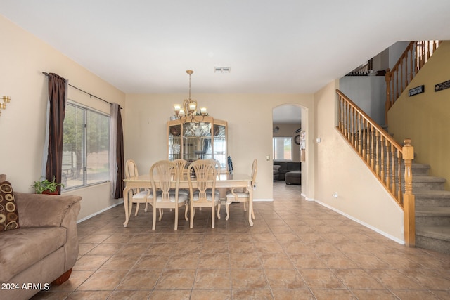 view of tiled dining area