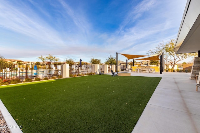 view of yard with a patio area