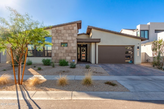 contemporary house with a garage