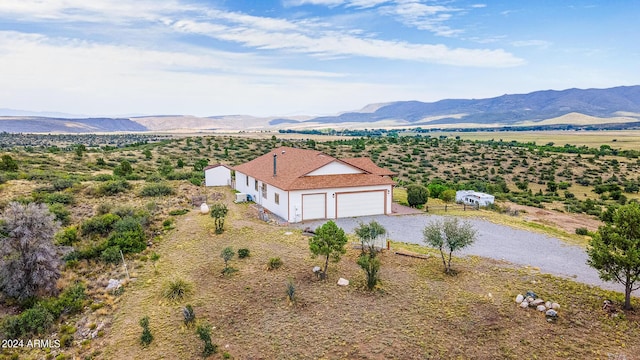 drone / aerial view with a mountain view