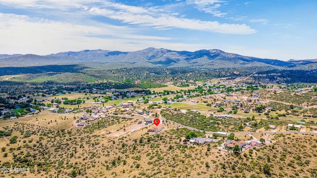 bird's eye view with a mountain view