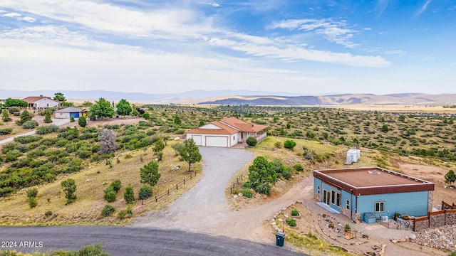 aerial view with a mountain view