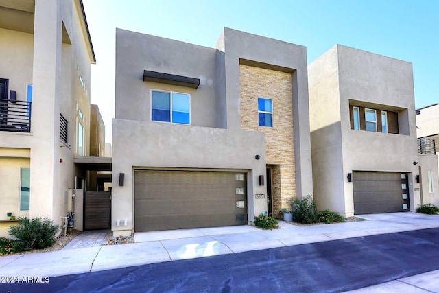 contemporary house featuring a garage