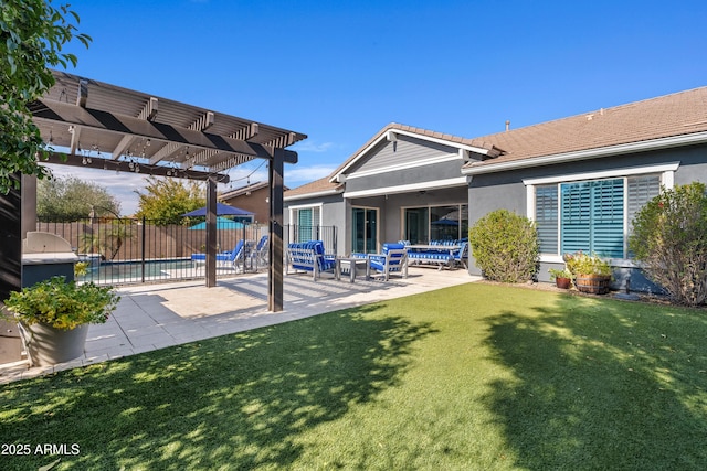 exterior space featuring a pergola and a patio