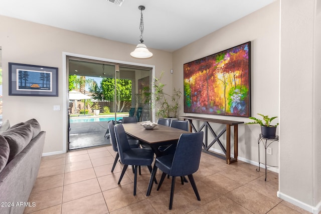 view of tiled dining room