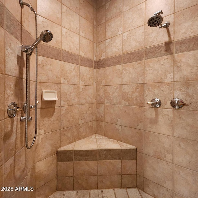 full bathroom with a tile shower