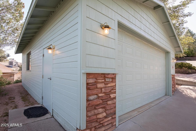 view of home's exterior featuring a garage