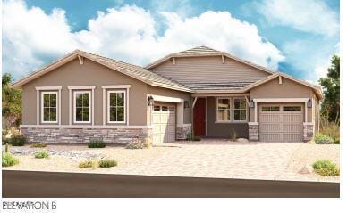 craftsman inspired home featuring a garage