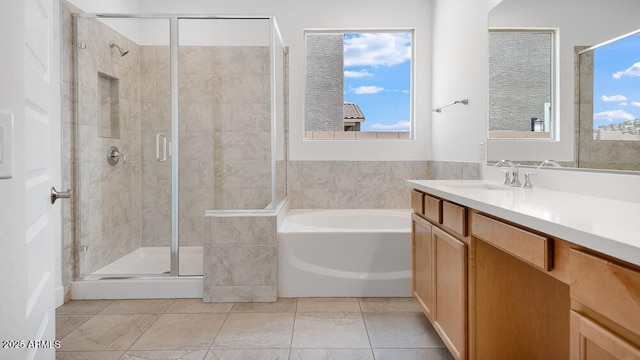 17841 W Windsor Blvd, Litchfield Park, AZ 85340 - full bathroom with a stall shower, a bath, and vanity