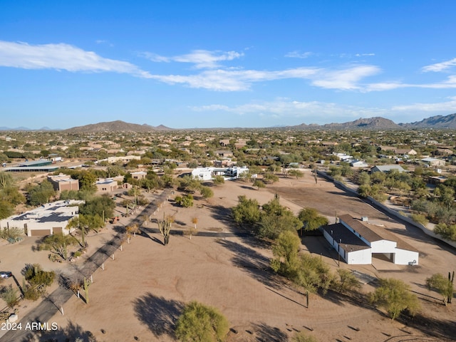 birds eye view of property featuring a residential view and a mountain view