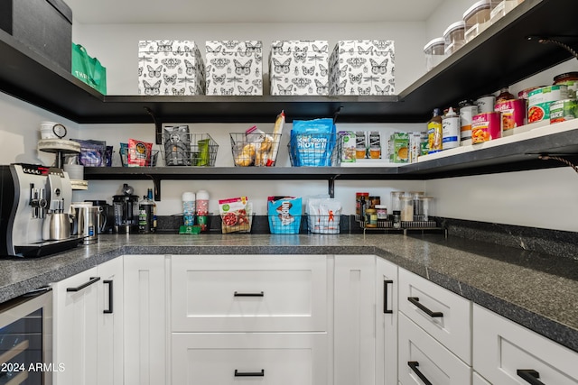 pantry with beverage cooler