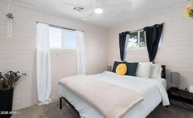 3330 E Cypress St, Phoenix, AZ 85008 - bedroom featuring dark carpet and ceiling fan
